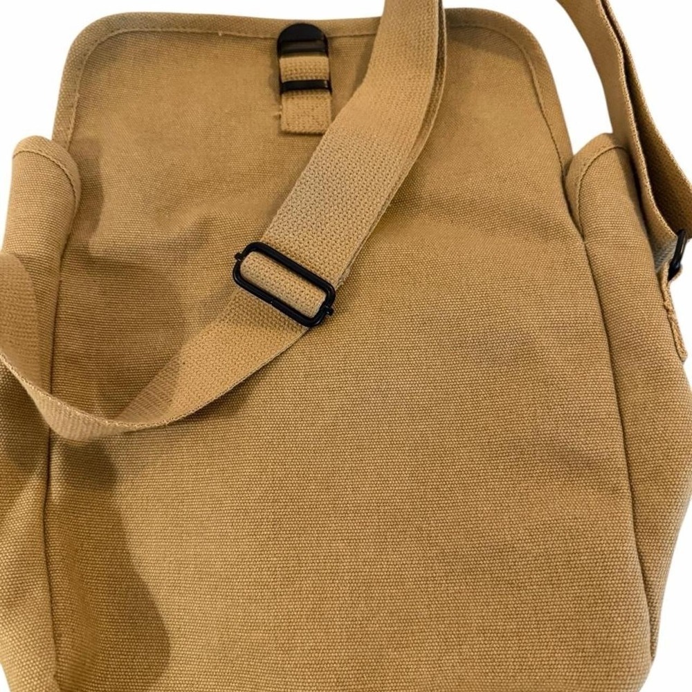 Tan canvas crossbody bag with adjustable strap - Picture 6 of 6